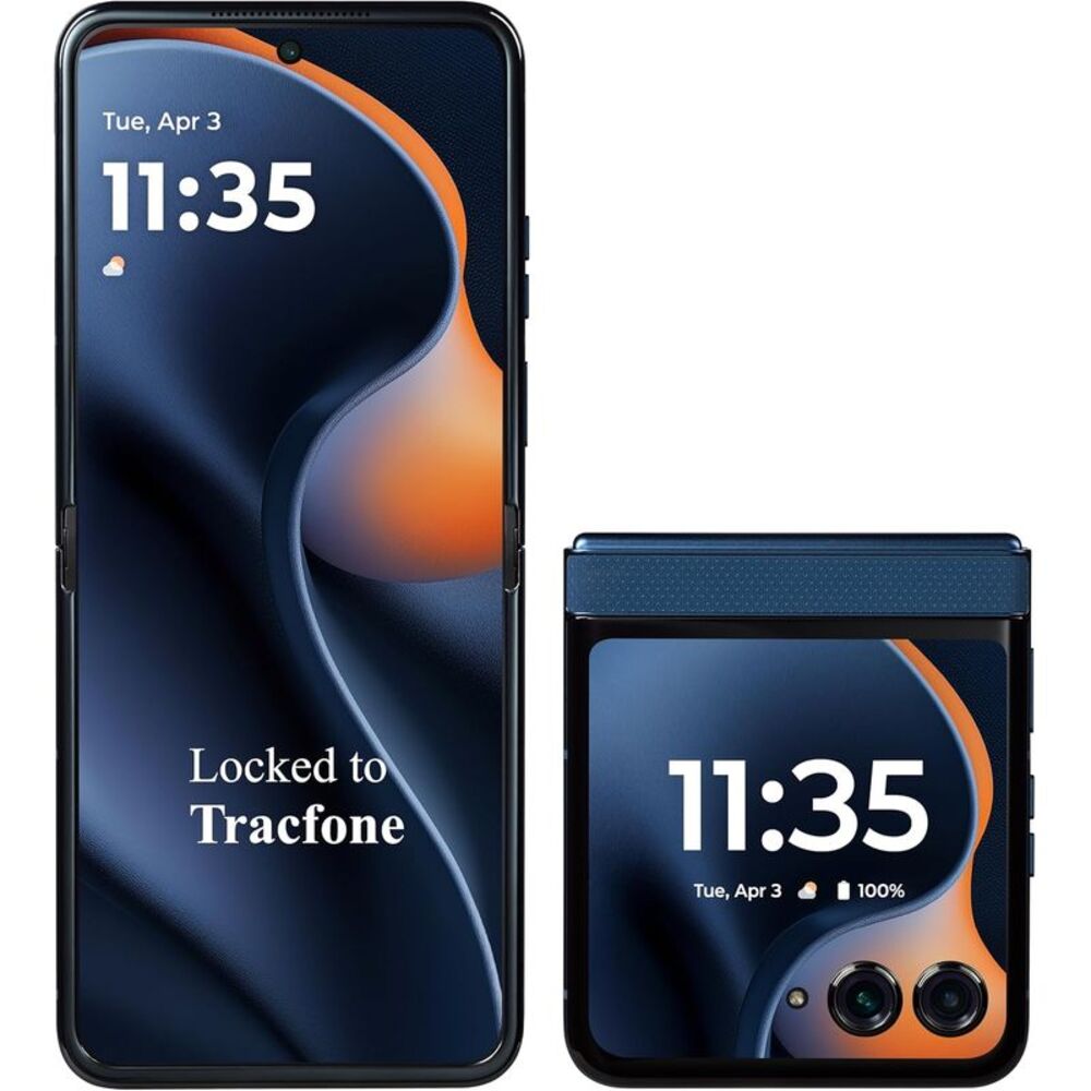 Tracfone Motorola Moto Razz 2025 256GB+8GB 6.9" Locked Smartphone, Gibraltar Sea